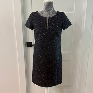 Ann Taylor Black Mini Dress with White Dots
